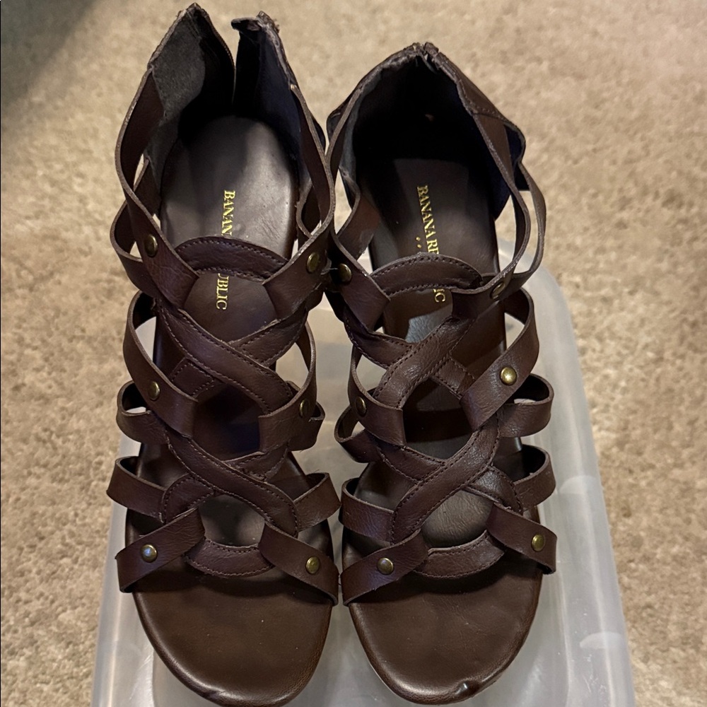Banana Republic Dark Brown Strappy Sandals